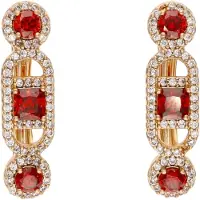 Faina Boucles d'oreilles or rose / rouge / transparent