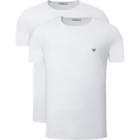 Emporio Armani pour homme. EM000391_AF14132 Lot de 2 t-shirts blancs à col ras du cou (S), Homewear, Coton