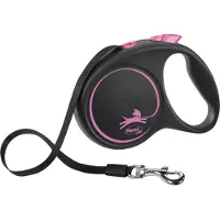 Flexi Laisse Black Design M Sangle 5m Rose
