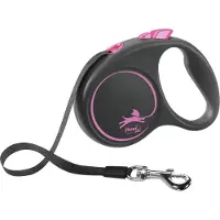 Flexi Laisse automatique Black Design S sangle 5 m couleur rose