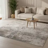 FRAAI Tapis abstrait lavable | Misha Grunge Crème/Gris | 80x150cm | Gris | Rectangulaire | Tapis
