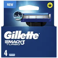 Gillette Mach 3 Turbo Razor Blades - 4 Spare Parts
