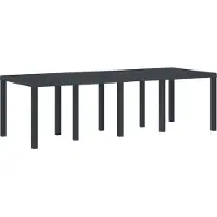 vidaXL Table de jardin anthracite 250 x 100 x 73 cm Poly-Rattan