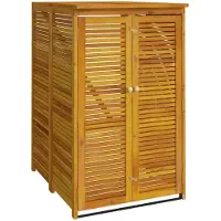 vidaXL Box pour poubelles pour 1 tonne 70x89x117 cm bois massif acacia