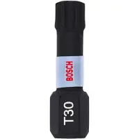 Bosch Embouts 6 pans T30 Impact Control 25 mm - 2 pièces