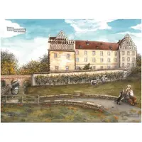 Pappnoptikum Calendrier de l'Avent « Le Chat botté », château de Trebsen, papier, 38 x 27 cm