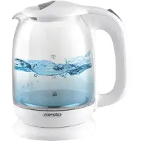 Mesko MS 1302w Glass Kettle, Blanc, Bouilloire électrique, Blanc