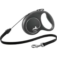 Flexi Laisse automatique Black Design M Corde 5m Noir