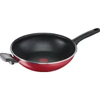 Lagostina 010254042030, Round, Wok/Stir-fry Pan, Red, Titanium Easy, Cucina Mediterranea, Ceramic, Gas, Halogen, Induction, Sealed Cooktop