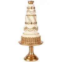 Dutch Style Sculpture décorative en or pour gâteaux, 46 cm – Ornement de luxe en résine, idéal pour les décorations festives, l'aménagement intérieur et les vitrines de magasins