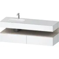 Duravit Collection One lavabo à encastrer avec meuble sous-vasque en console, 1600x550x600mm, niche taupe mat, vasque à gauche, QA4795091180000