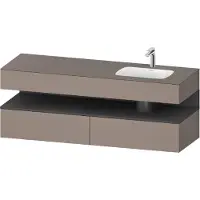 Duravit Collection One lavabo à encastrer avec meuble sous-vasque en console, 1600x550x600mm, niche graphite mat, vasque à droite, QA4796049430000