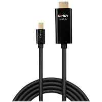 Lindy - Câble adaptateur - Mini DisplayPort mâle pour HDMI mâle - 50 cm - blindé - noir - rond, bloqué, support 4K, actif