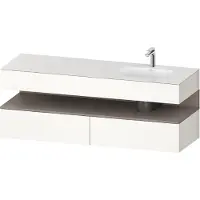 Duravit Collection One lavabo à encastrer avec meuble sous-vasque en console, 1600x550x600mm, niche basalte mat, vasque à droite, QA4796043220000