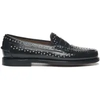 Sebago pour femme. 78118KW Dan Studs Leather Loafers noir (38), Cuir, Plat, 1 à 3 cm, Aucun, Casuel, Fête, Classique