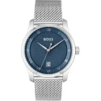 BOSS Montre à affichage analogique bleu marine / argent
