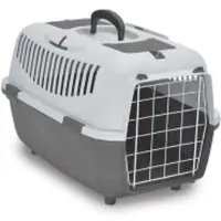 Papillon Panier de transport avec porte en métal gris
