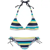 Venice beach Bikini bleu marine / bleu clair / jaune / blanc
