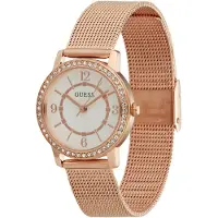 GUESS Montre à affichage analogique or rose / blanc