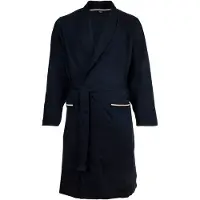 BOSS Peignoir long bleu marine / blanc