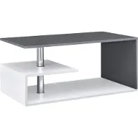 En.casa Table basse 'Haarlem' Table de salon 90 x 50 x 41 cm gris foncé/blanc