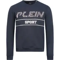 Plein sport Hommes, Pull-over, Blue Cotton Men Sweater, Bleu, (XL)