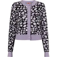 Mymo Cardigan 'Blonda' violet clair / noir / blanc