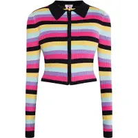 Mymo Cardigan 'Blonda' bleu clair / jaune / rose / noir