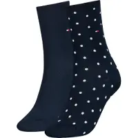 Tommy Hilfiger Femmes, Chaussettes, 2erPack Dot Socks, Bleu, (lot de 2, 35 - 38)