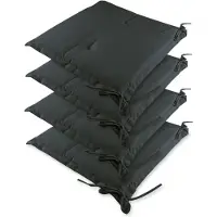 Detex 4x Coussins anthracite 45x40x6cm pour chaise galette terrasse