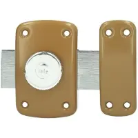 Yale Verrou a bouton et cylindre 5 goupilles diametre 23 mm. longueur 45 mm. 3 clés. marron doré