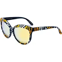 Italia Independent Lunettes de soleil pour femmes 0092-zef-001, couleur orange et noir. Modèle unie, couleur orange et noir, taille unique