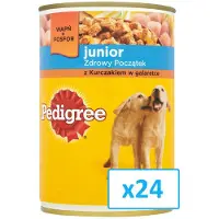 Pedigree Junior 24x400g aliment complet humide pour chiens en croissance avec du poulet en gelée