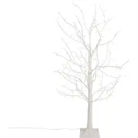 Luca Lighting Sapin de Noël lampadaire blanc 120 cm avec LED et minuterie IP44 - Ki
