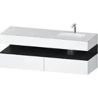 Duravit Collection One lavabo à encastrer avec meuble sous-vasque en console, 1600x550x600mm, niche en chêne noir, vasque à droite, QA4796016180010