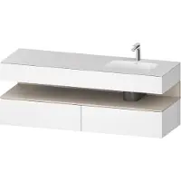 Duravit Collection One lavabo à encastrer avec meuble sous-vasque en console, 1600x550x600mm, niche taupe mat, vasque à droite, QA4796091180010