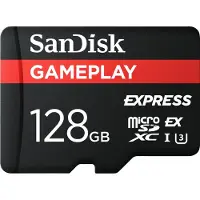 SanDisk Express GamePlay (128 Go, microSD, microSD Express, microSDXC, U3, UHS-I), Carte mémoire, Noir