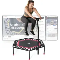 Sportplus Trampoline de fitness pour la maison, trampoline de fitness avec fonction de maintien, poids maximal de l'utilisateur : 100 kg, SP-T-1100-P