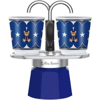 Bialetti 0005349 machine à café manuelle Cafetière à moka Noir, Bleu, Acier inoxydable