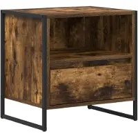 vidaXL Table de chevet Chêne Fumé 50 x 39,5 x 50 cm Bois d'ingénierie