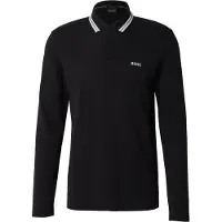 BOSS Plisy 10266738 Green Long Sleeve Polo Noir S Homme