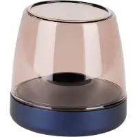 Kooduu - Bougeoir de luxe en verre et aluminium gris cobalt blue glow 10 cobalt blue