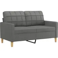 vidaXL Ensemble de canapés 3 pièces avec coussins Tissu gris foncé