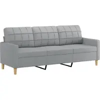 vidaXL Ensemble de canapés 3 pièces avec coussins Tissu gris clair
