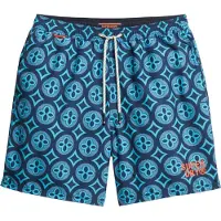 Superdry pour homme. M3010250A Maillot de bain imprimé mosaïque bleu (M), Beachwear, Polister recyclé, Durable