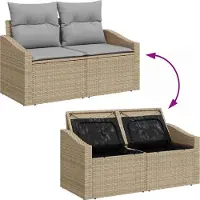 vidaXL Ensemble de canapé de jardin avec coussins avec coussins 11 pcs Beige et gris clair
