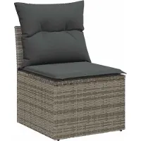 vidaXL Ensemble de canapés de jardin avec coussins (8 pièces), gris et marron