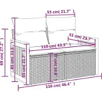 vidaXL Ensemble de salon de jardin 10 pièces avec coussins Gris Poly Rattan
