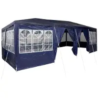 vidaXL Tente de fête, 800 x 400 x 266 cm, bleue, en polyéthylène