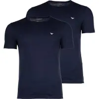 Emporio Armani pour homme. EM000391_AF14132 Lot de 2 maillots de corps à col rond marine (L), Bleu, Homewear, Coton, Manche courte